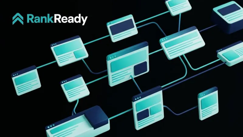Website internal link map showing connections between homepage, service pages and blog content